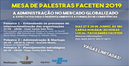 MESA DE PALESTRAS FACETEN 2019                     MESA DE PALESTRAS FACETEN 2019